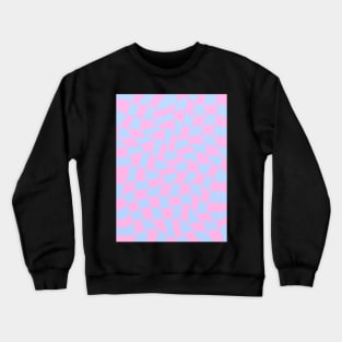 Blue and Pink Wavy Checkered Pattern Crewneck Sweatshirt